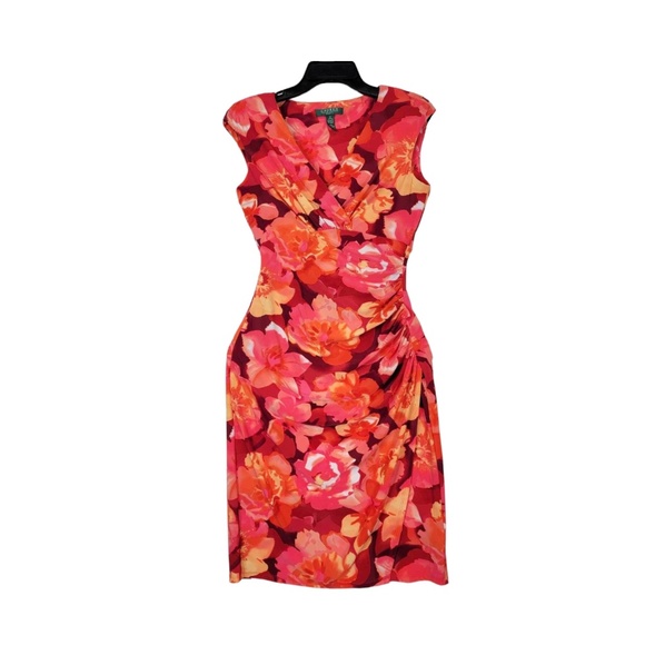 Lauren Ralph Lauren Dress Size 2 Women Sleeveless Sheath Floral - Picture 4 of 8